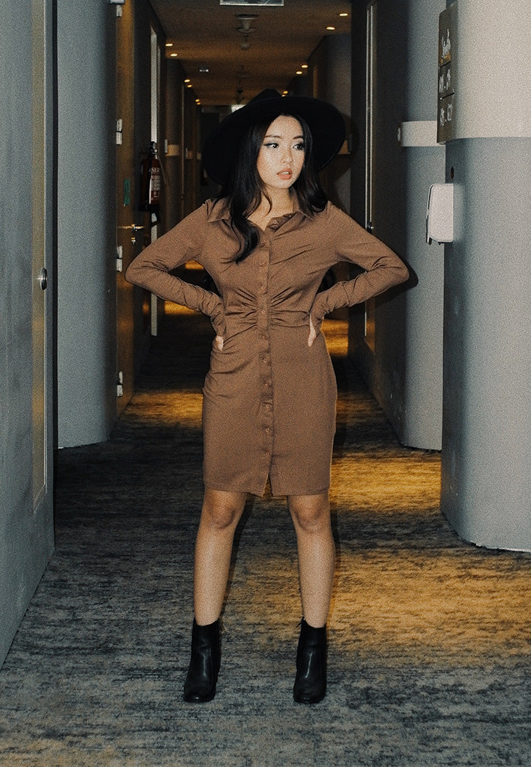 Gathered Shirt Dress