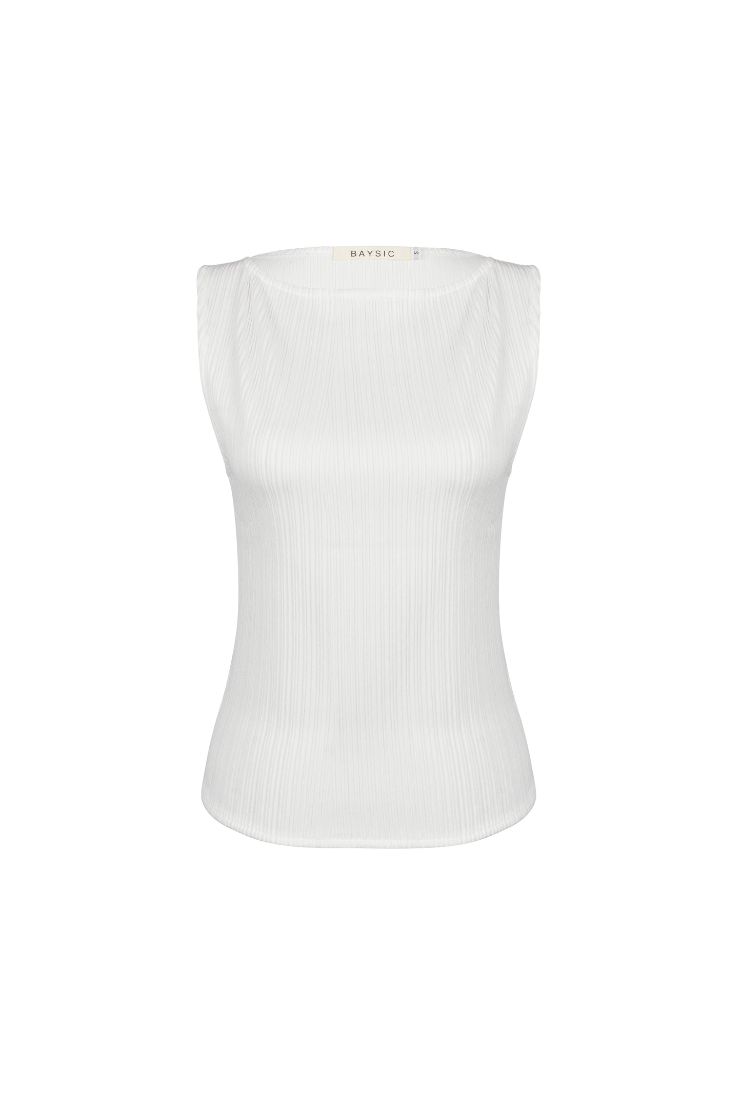 Pleated Boat Neck Top
