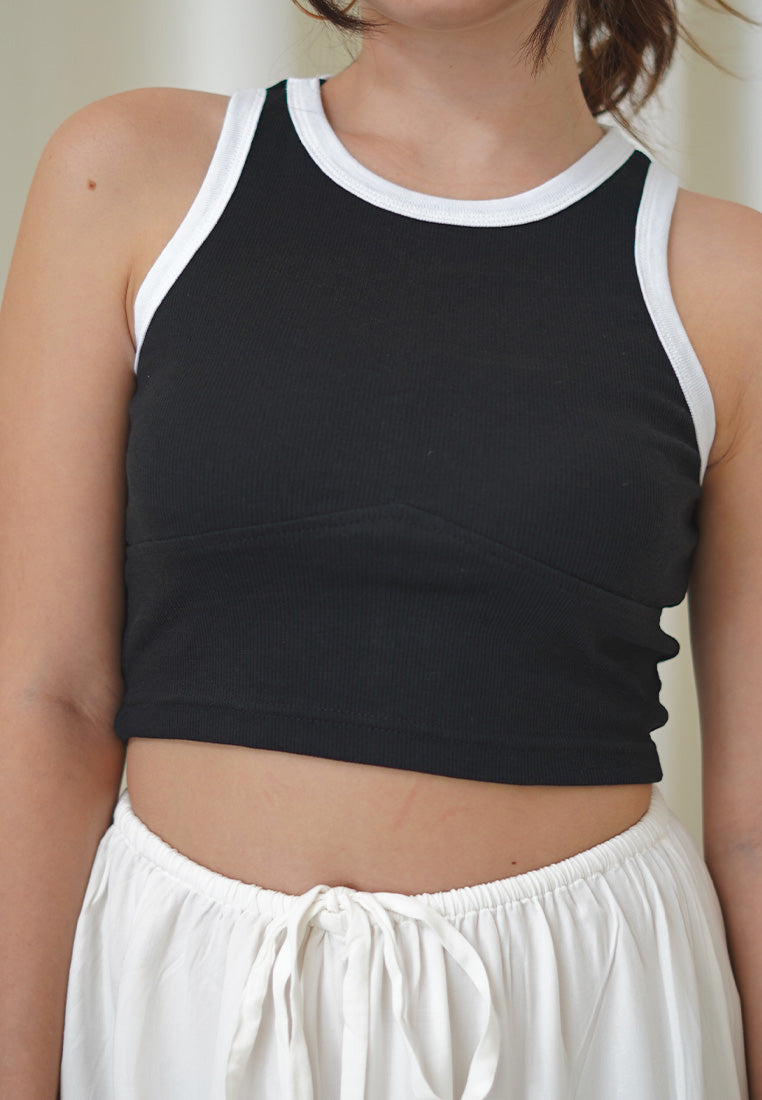 Rib Knit Binding Crop Top