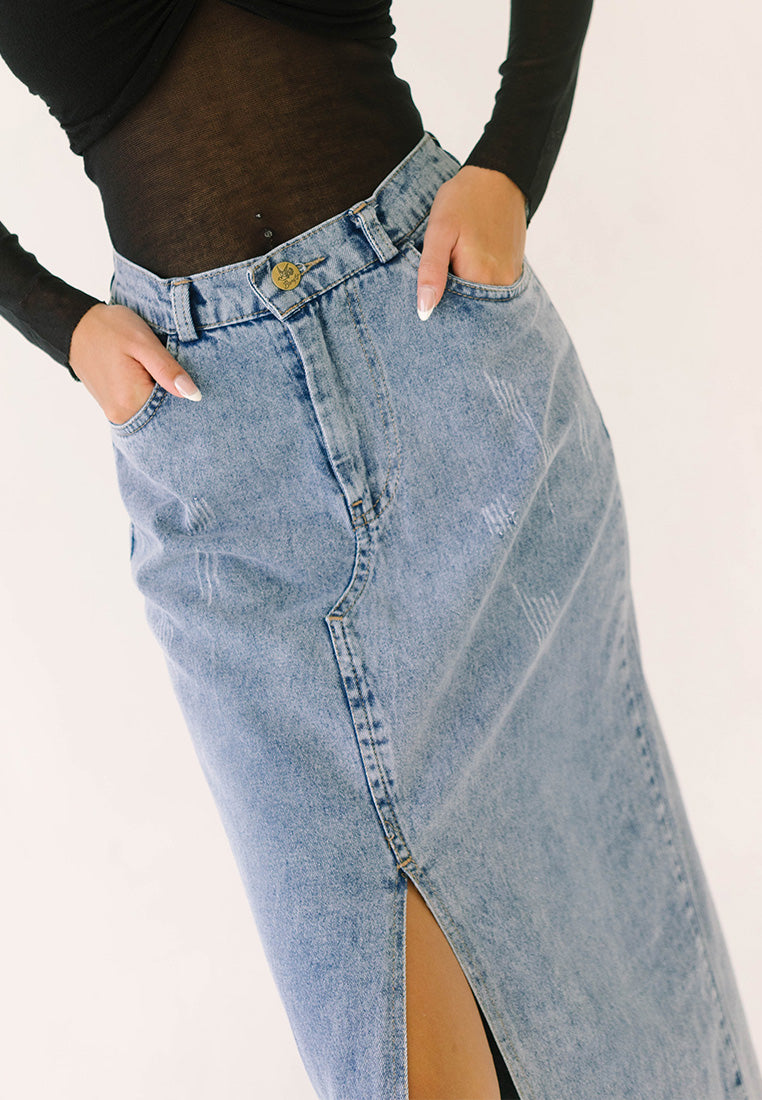 Rome Slit Jeans Skirt