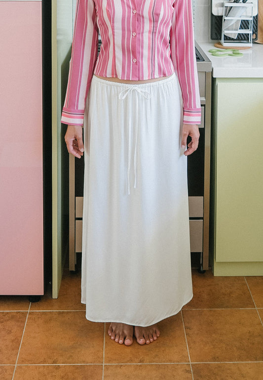 Drawstring Basic Long Skirt