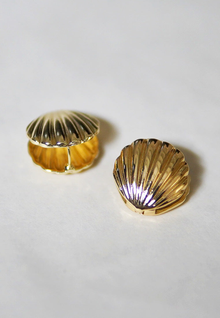 Gold Shell Stud Earrings