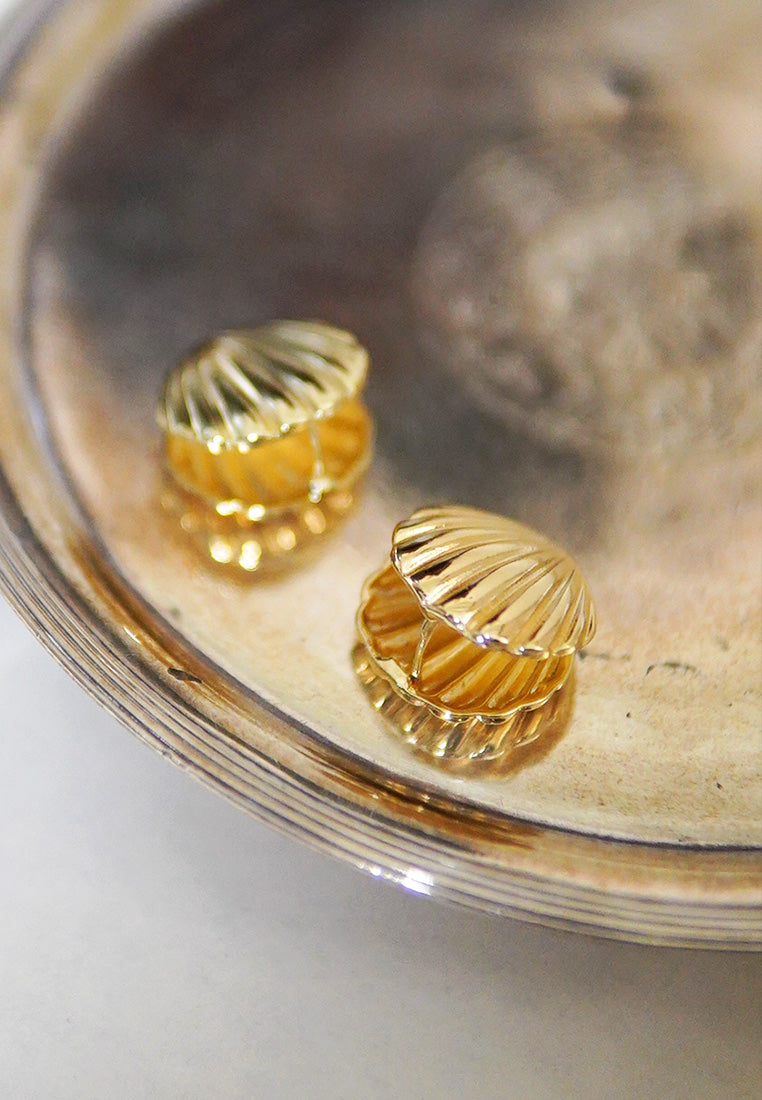 Gold Shell Stud Earrings