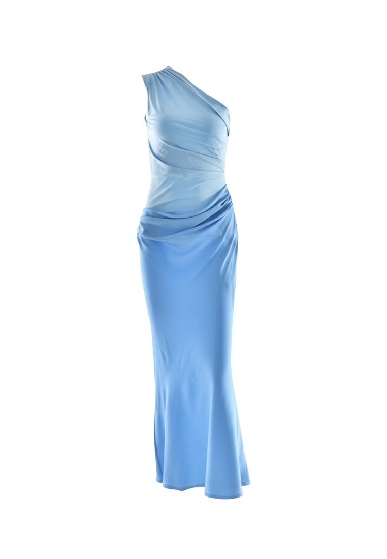 Greece One Shoulder Satin Gown