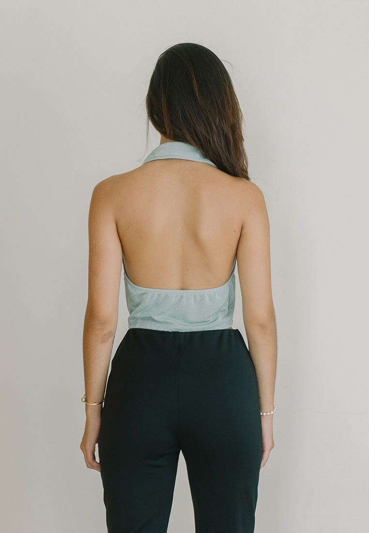 Halter Gathered Crop Top