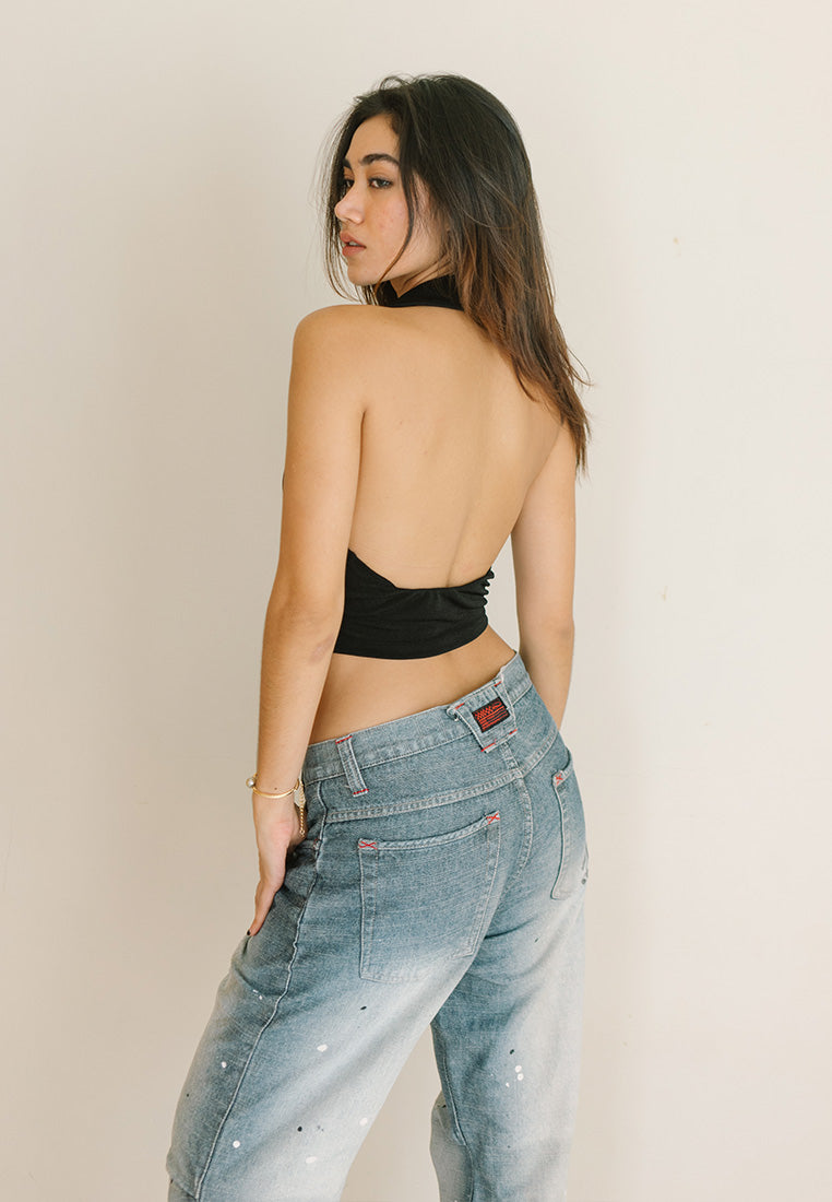 Halter Gathered Crop Top