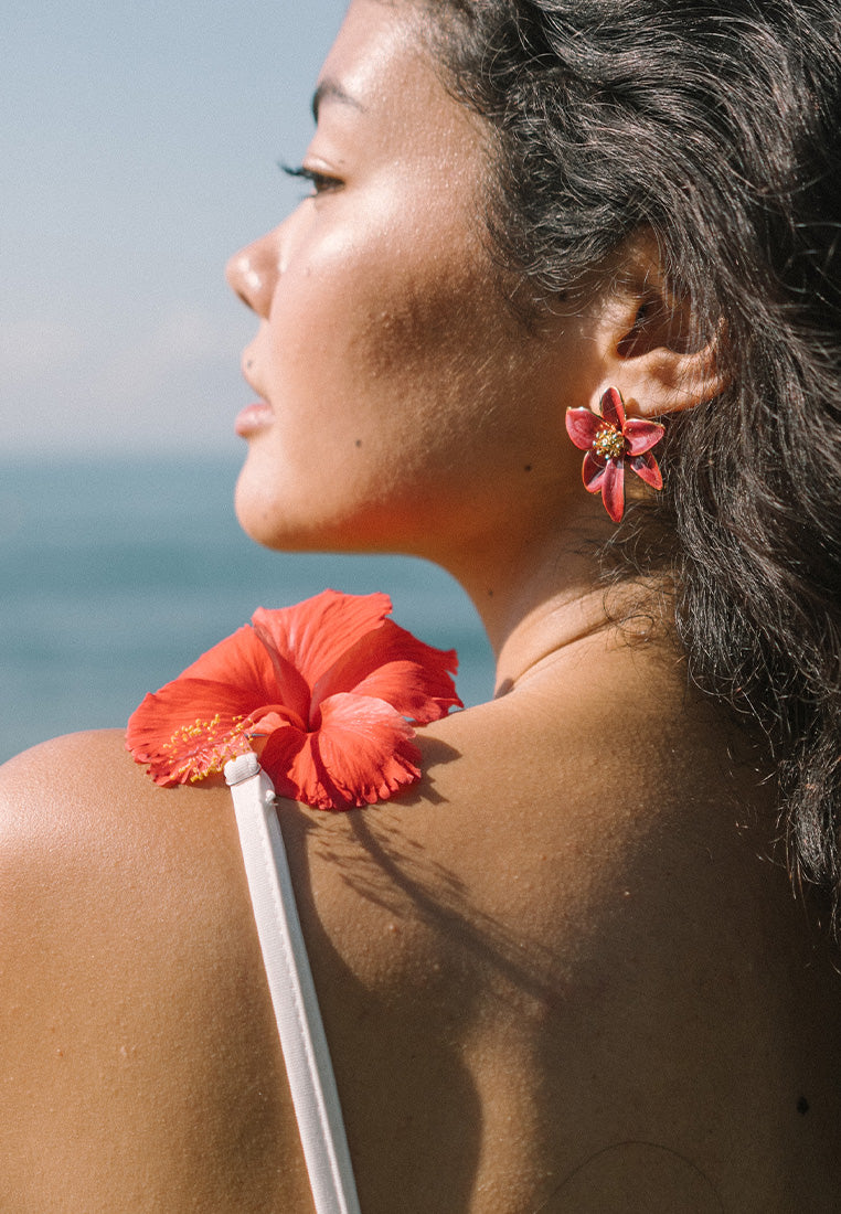 Metal Flower Earrings