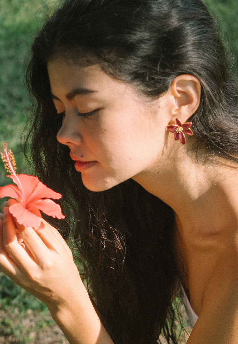 Metal Flower Earrings