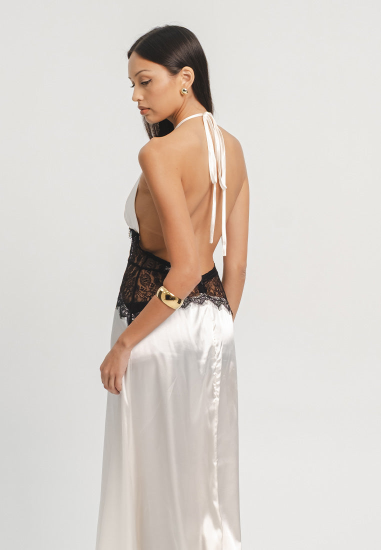 Riviera Lace & Satin Maxi Dress