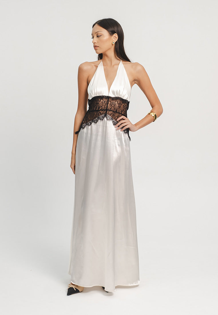 Riviera Lace & Satin Maxi Dress
