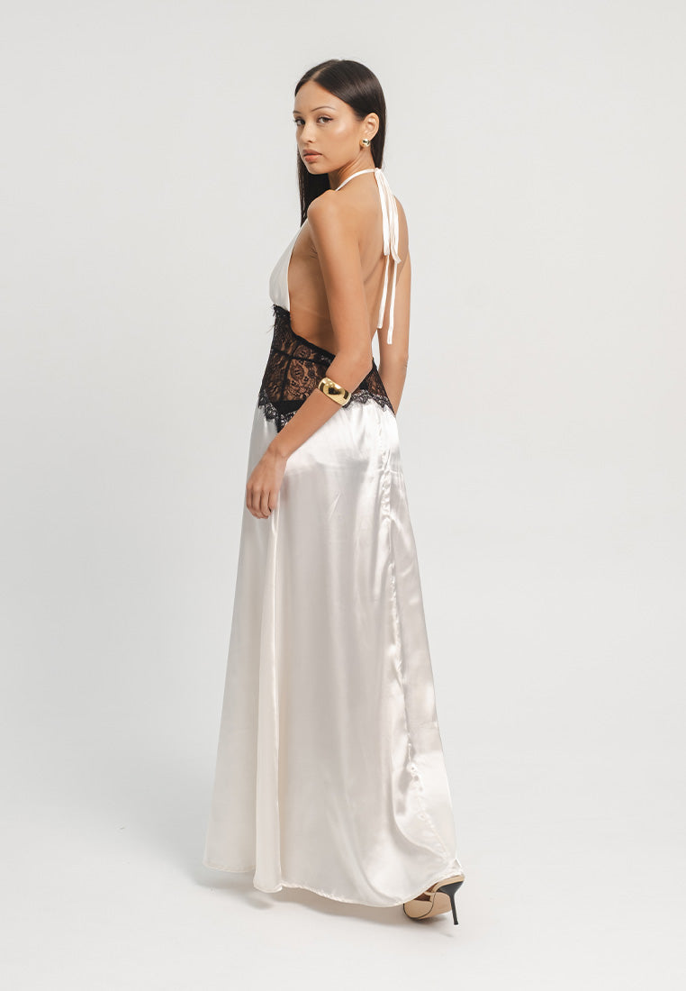 Riviera Lace & Satin Maxi Dress