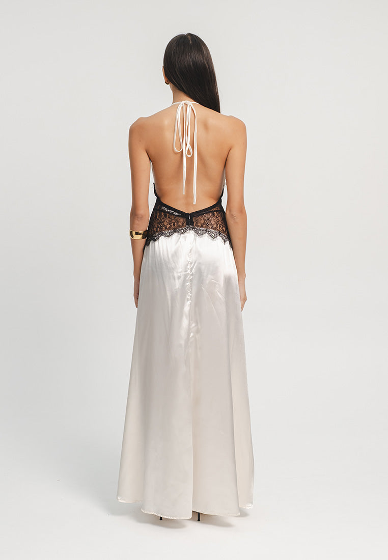 Riviera Lace & Satin Maxi Dress