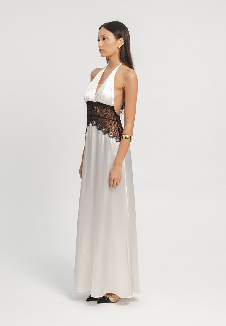 Riviera Lace & Satin Maxi Dress