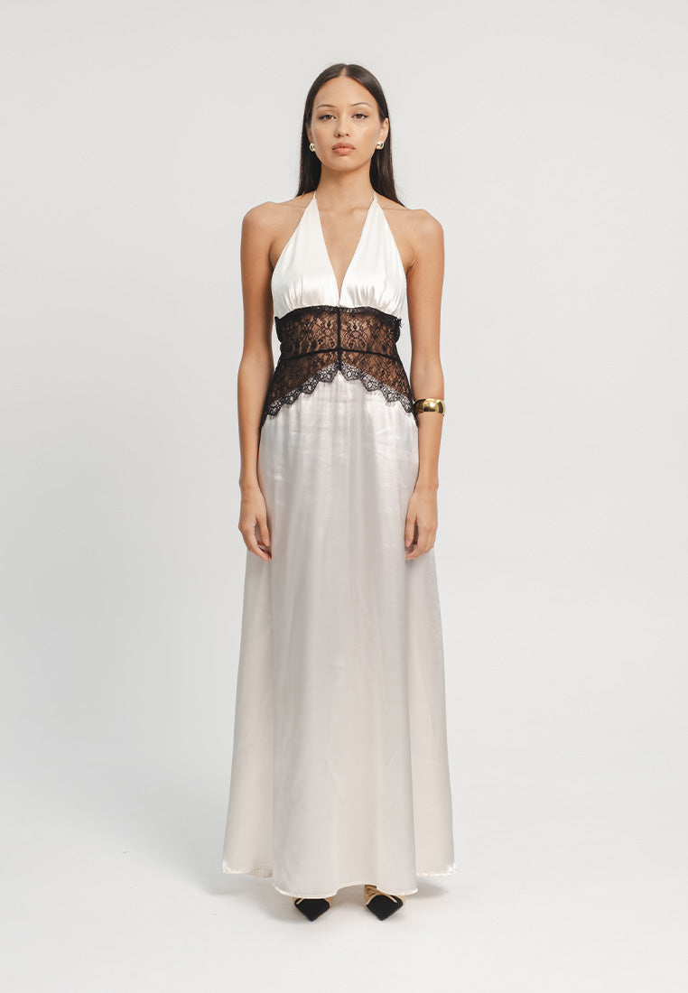 Riviera Lace & Satin Maxi Dress