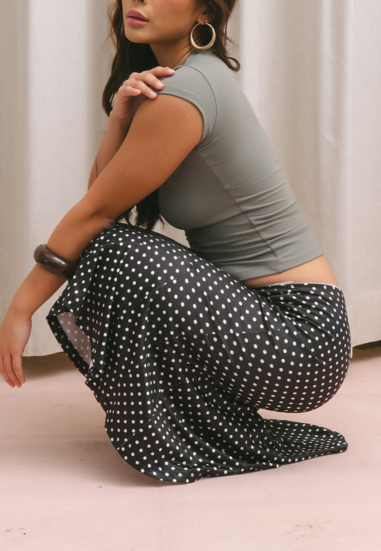 Small Dots Trumpet Midi Skirt