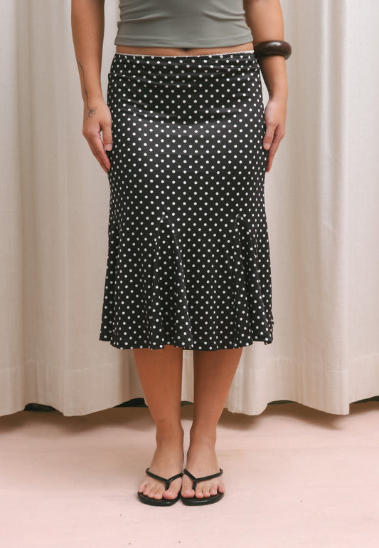Small Dots Trumpet Midi Skirt