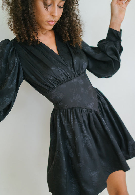 Black Longsleeve Corset Mini Dress