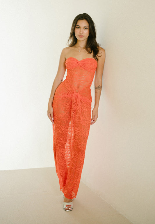 Gemini Tube Sheer Long Dress