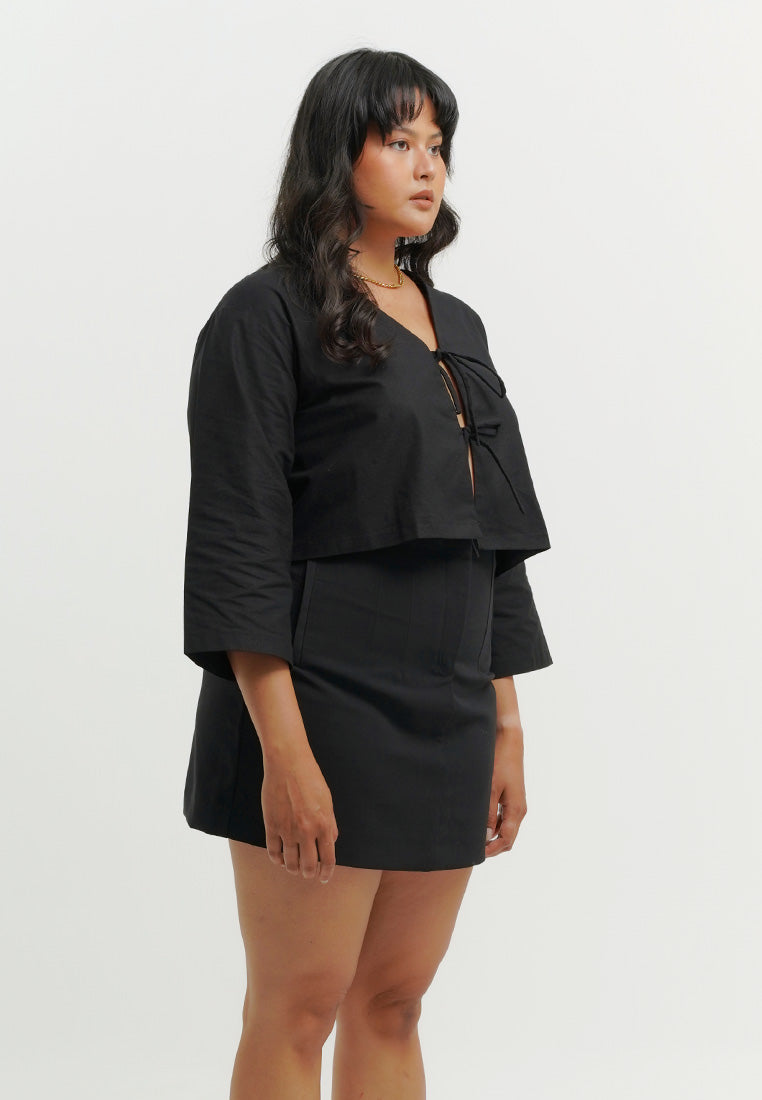 Linen Tie Long Sleeve