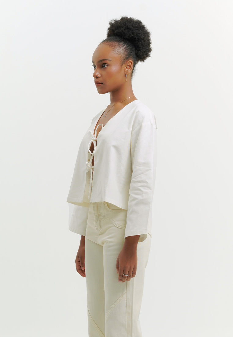 Linen Tie Long Sleeve