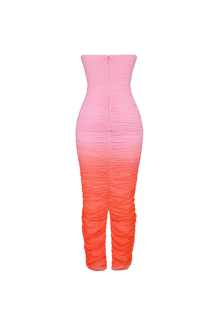 Strapless Ombre Maxi Dress