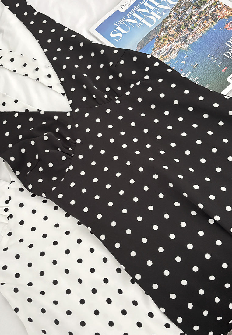 Polka Dot Halter Midi Dress