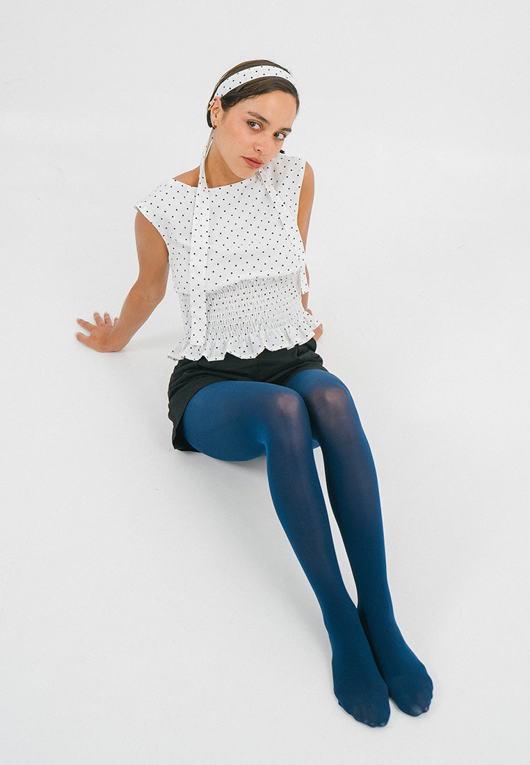 Polka Dot Smock Scarf Top