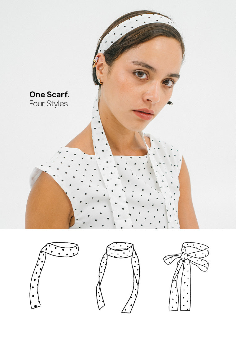 Polka Dot Smock Scarf Top