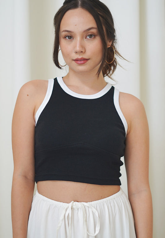 Rib Knit Binding Crop Top