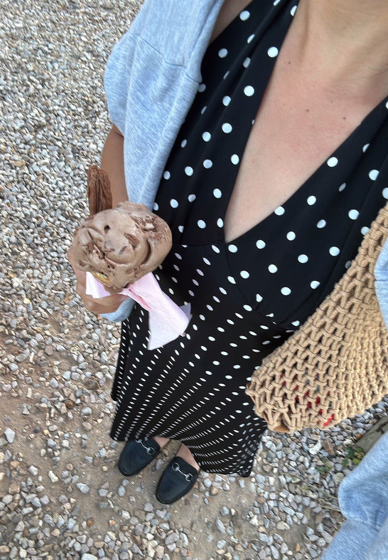 Polka Dot Halter Midi Dress