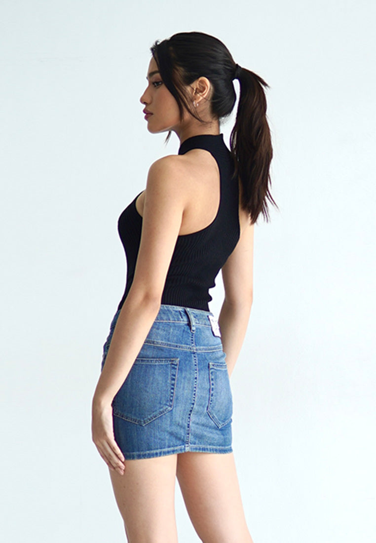 X Knit Bodysuit Top