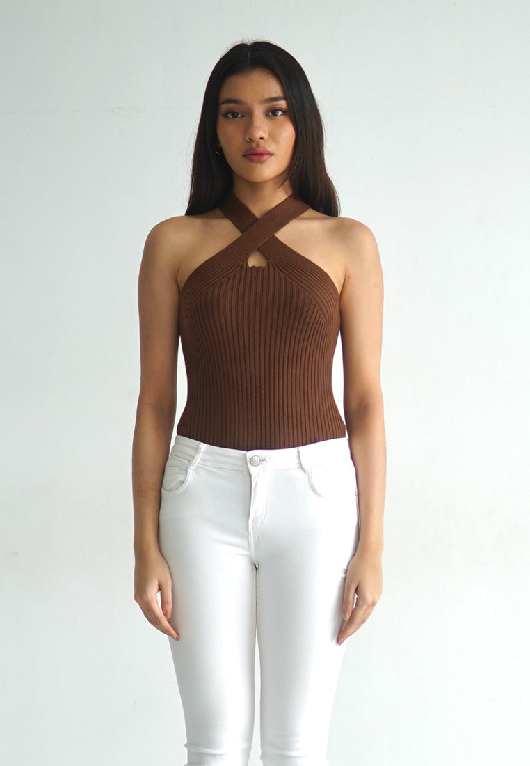 X Knit Bodysuit Top
